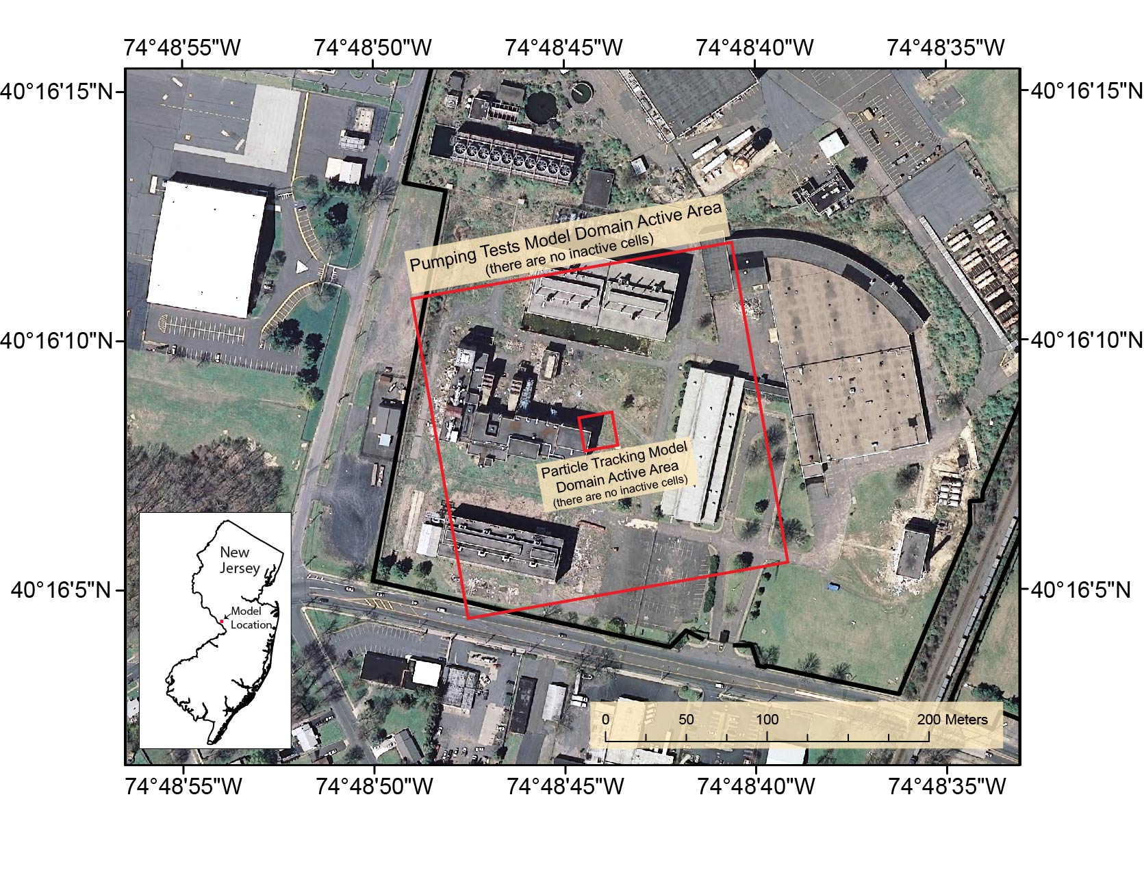 Image of the model domain and active area of the model. Image of the model domain and active area of the model.