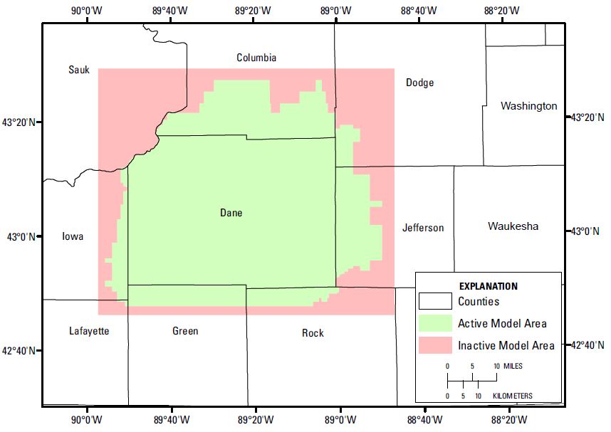Image of the model domain and active area of the model. Image of the model domain and active area of the model.
