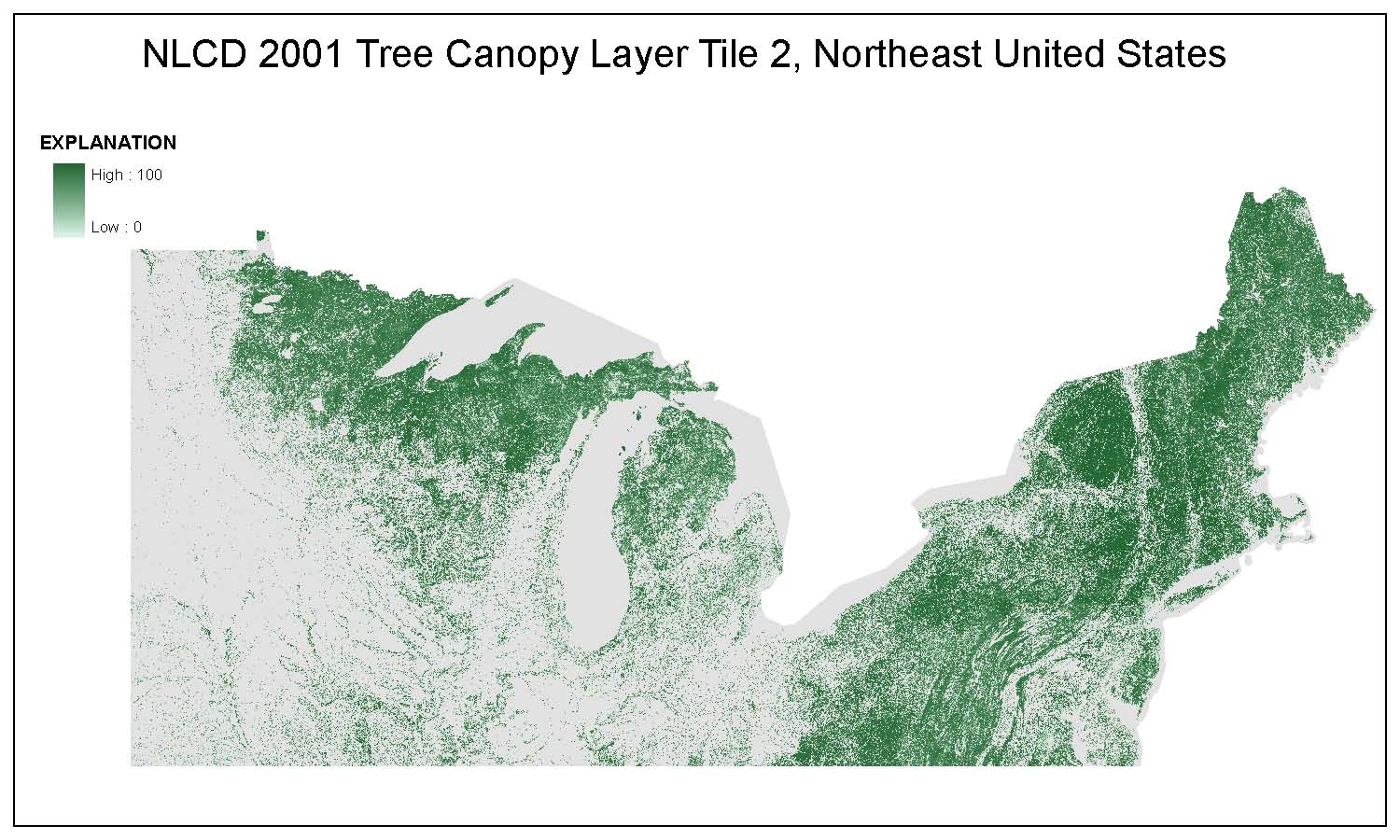 Tree Canopy Layer Tile 2, Northeast United States Tree Canopy Layer Tile 2, Northeast United States