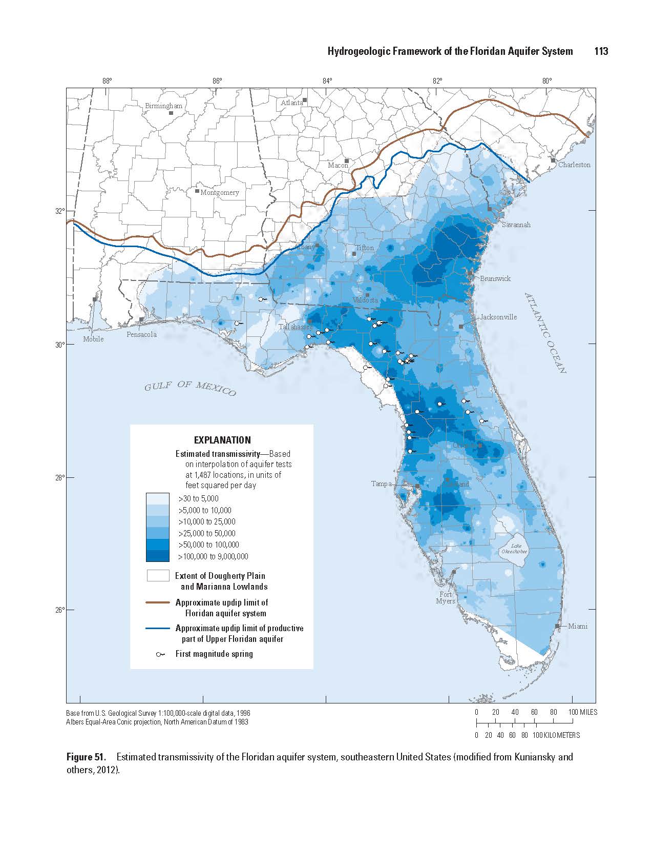 Transmissivity of the Upper Floridan aquifer system Transmissivity of the Upper Floridan aquifer system