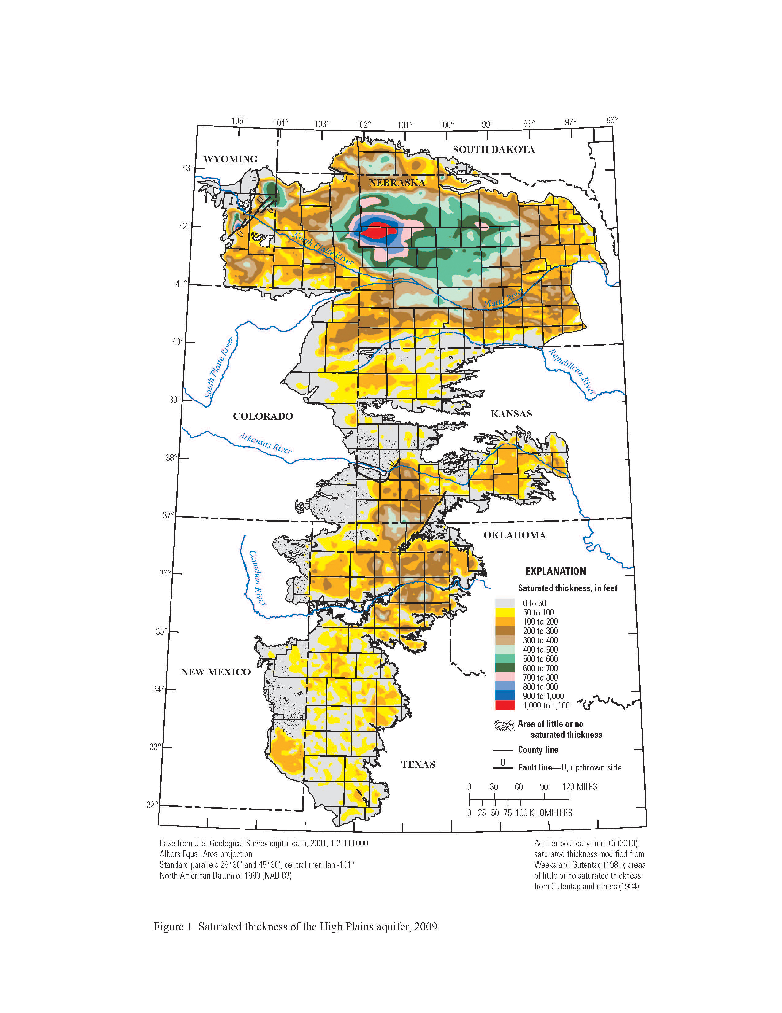 Saturated thickness, High Plains aquifer, 2009 - Data.gov