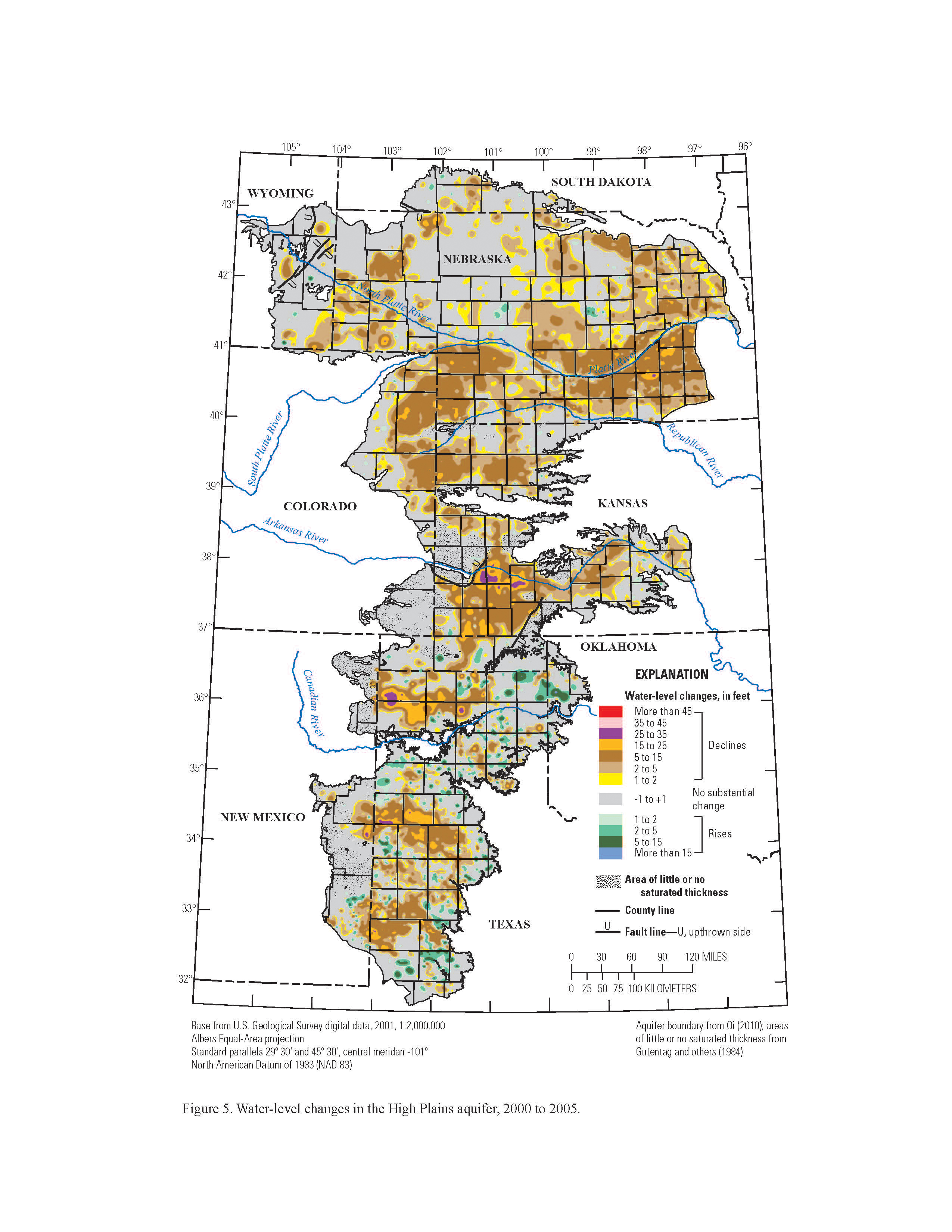 Water-level change, High Plains aquifer, 2000 to 2005 - CKAN