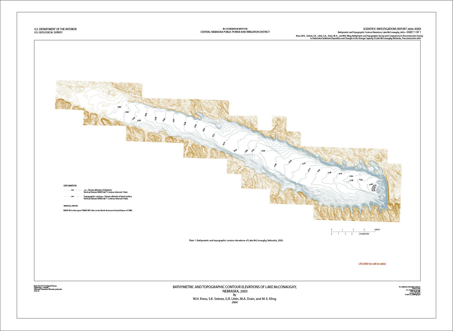Elevation Contour Lines For Lake Mcconaughy Nebraska Data Gov