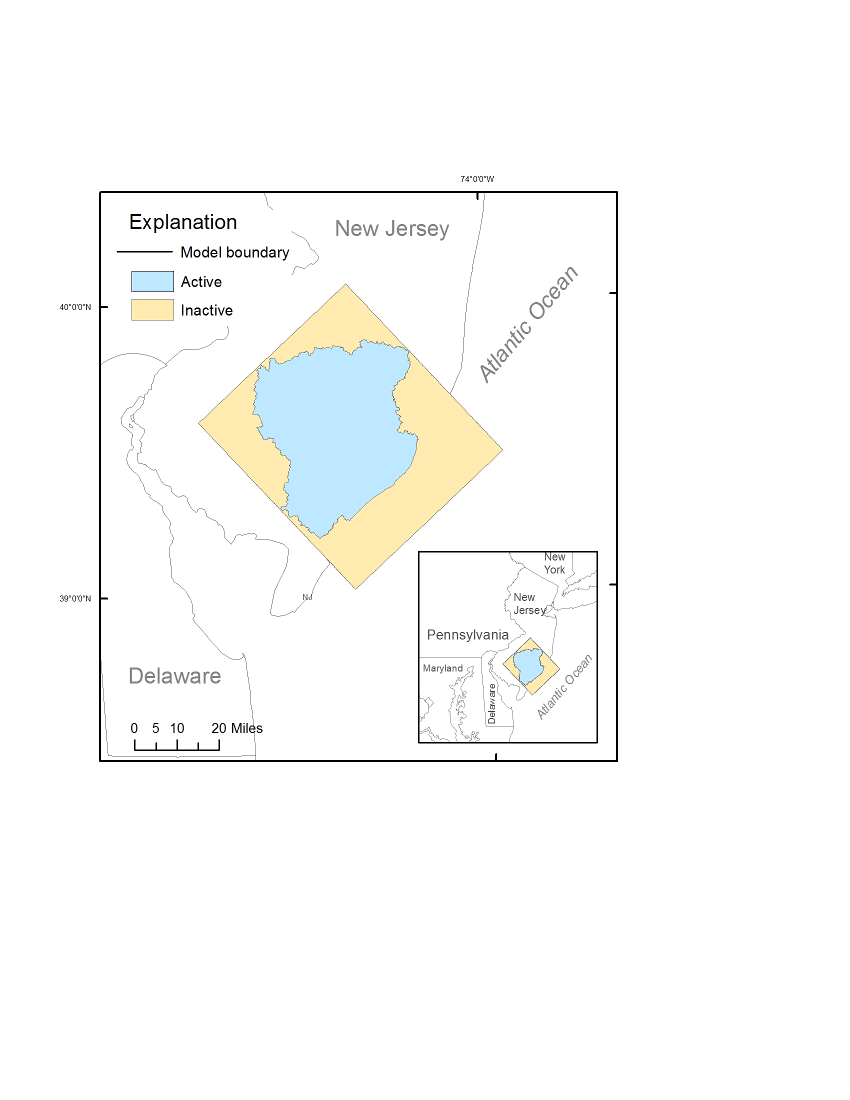 Image of the model domain and active area of the model. Image of the model domain and active area of the model.