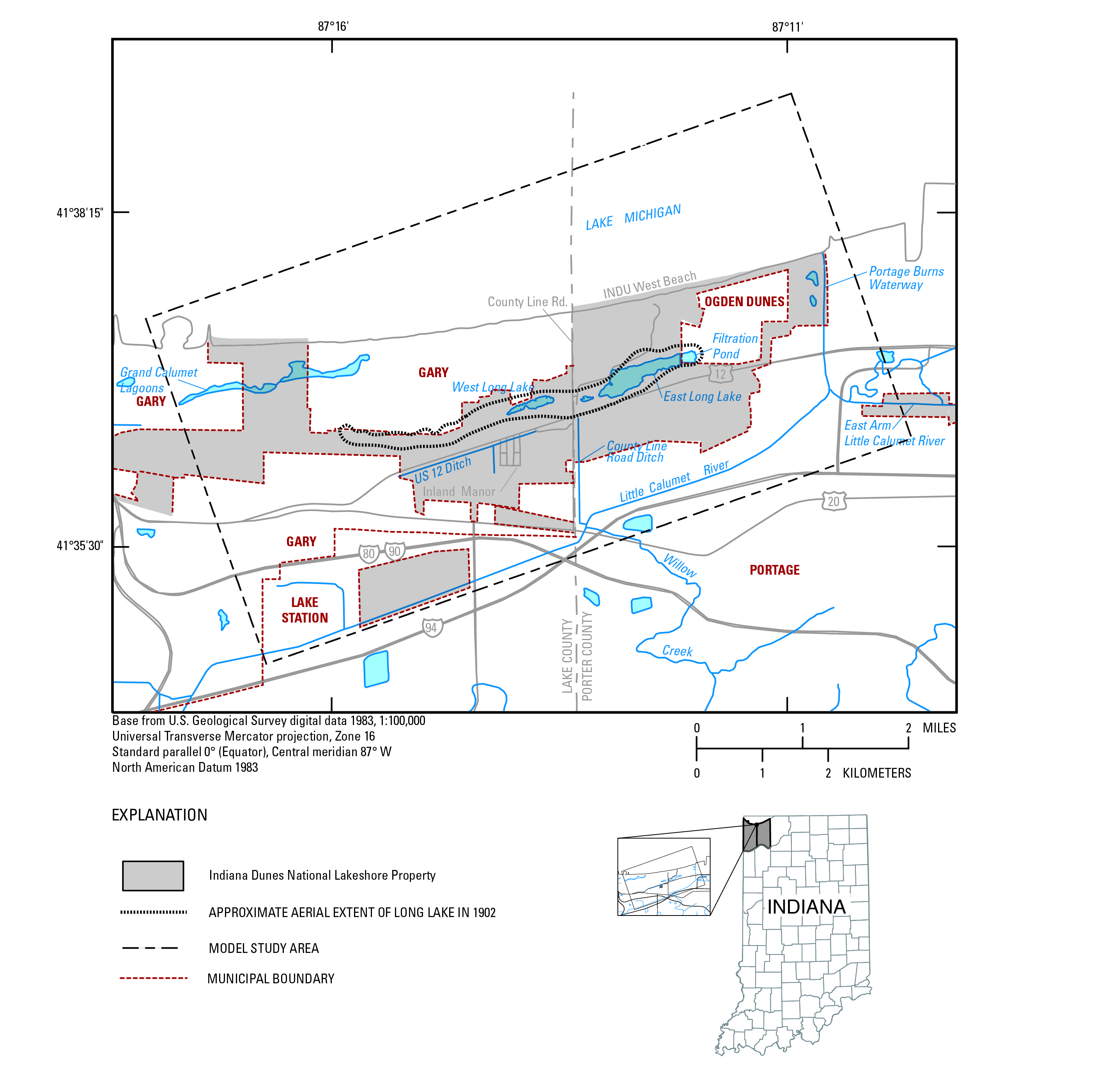 Image of the model domain and surrounding features. Image of the model domain and surrounding features.