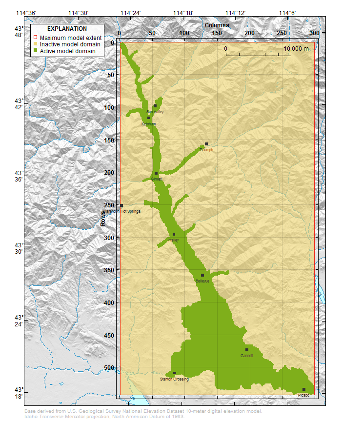 Image of the model domain and active area of the model. Image of the model domain and active area of the model.