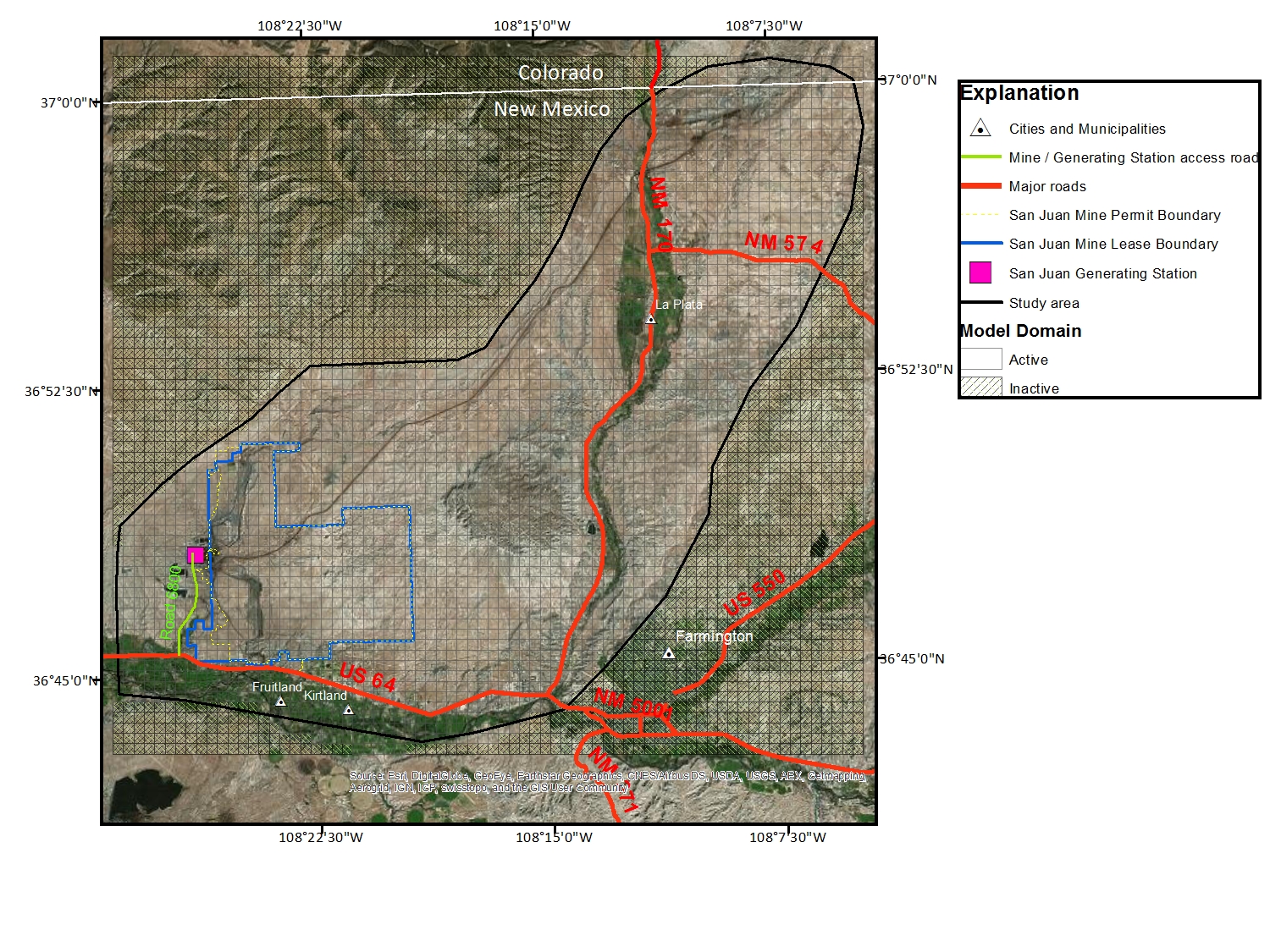 Image of the model domain and active area of the model. Image of the model domain and active area of the model.