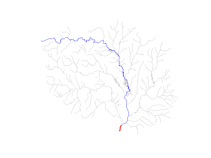 Animation showing each newly added level path is shown in blue,
with the outlet flowpath colored in red