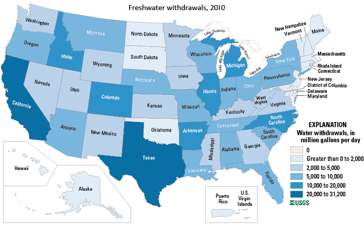 Freshwater Use, the USGS Water Science School