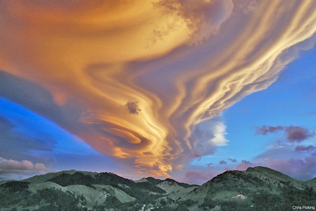 A lenticular cloud over New Zealand.