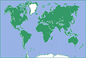 Map of where Glaciares y capas de hielo exist on Earth
