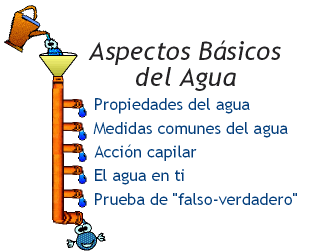 Temas disponibles sobre principios básicos del agua (también al final de la página). 