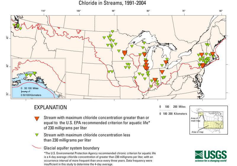 USGS NAWQA: Chloride in Groundwater in the Glacial Aquifer System