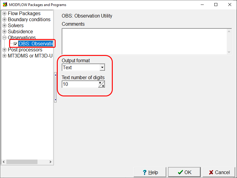 Activating the MODFLOW 6 Observation Utility
