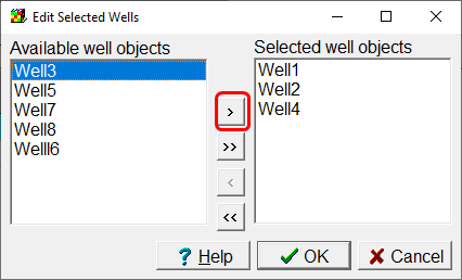 Edit Selected Wells dialog box.