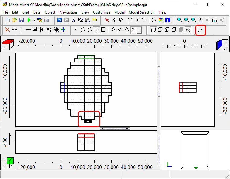 Active grid cells in the CSUB example