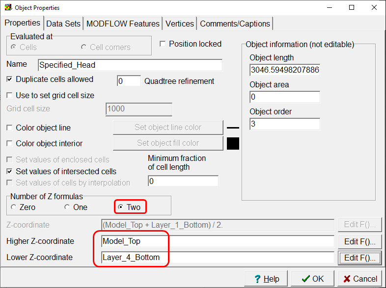 Specifying Z coordinates for CHD boundary