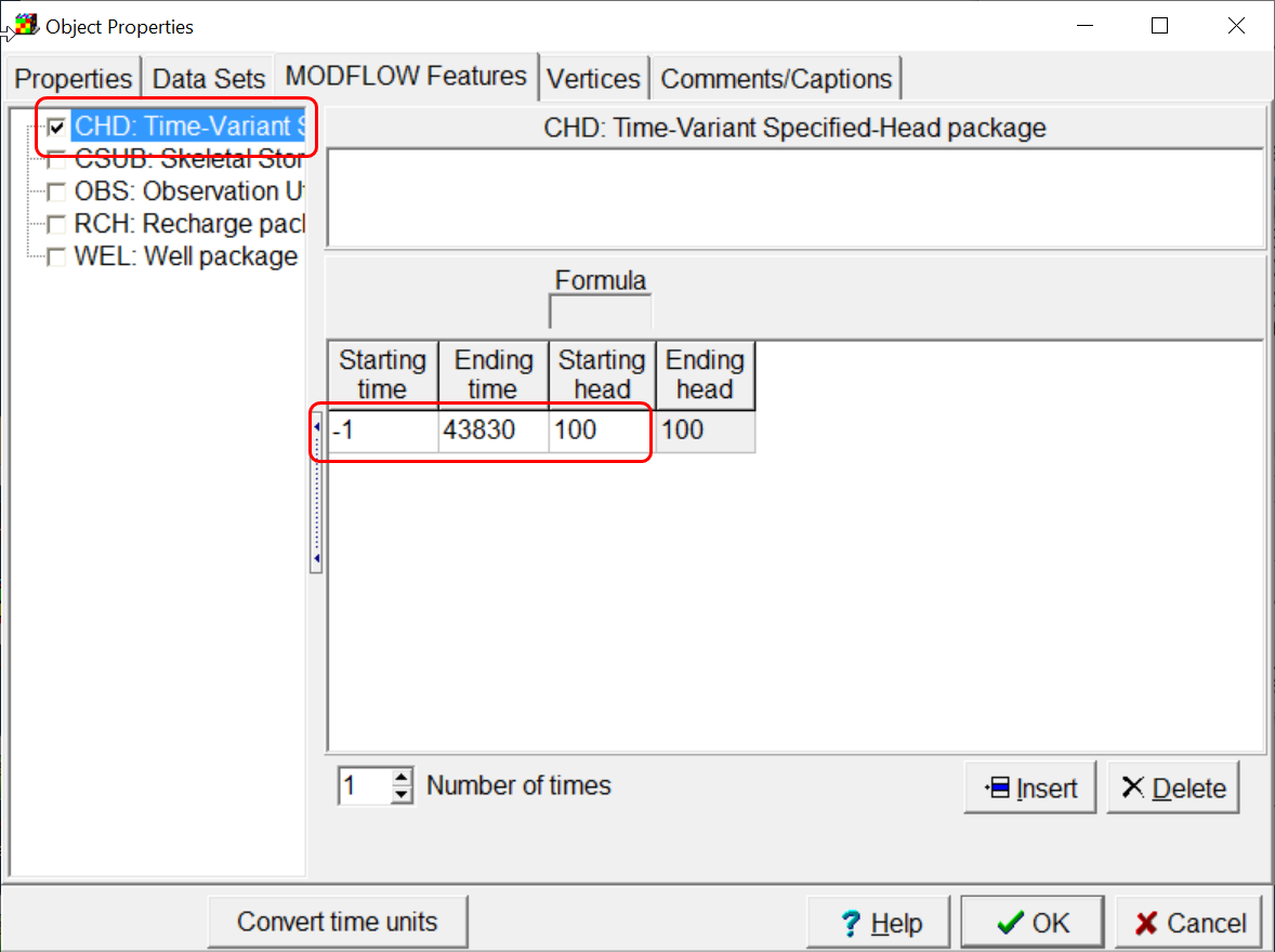 CSubExample: specifying CHD boundary