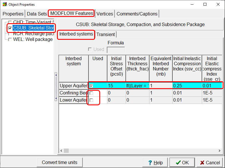 CSUB Example: Interbed properties