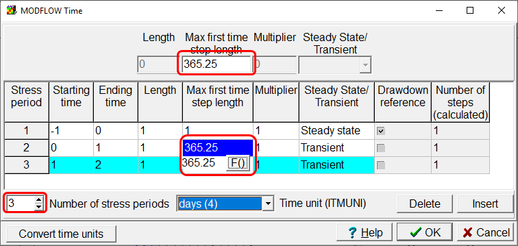 Setting time-step length