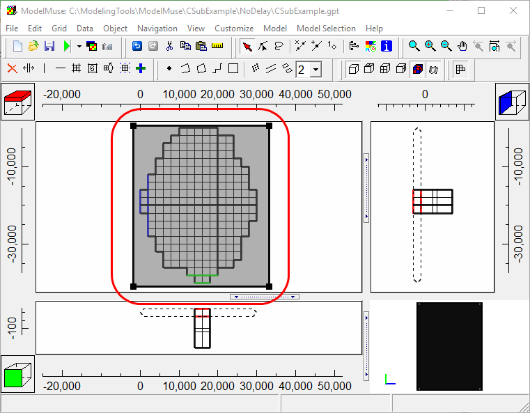 CSUB Example: Object for cells for transient CSUB data