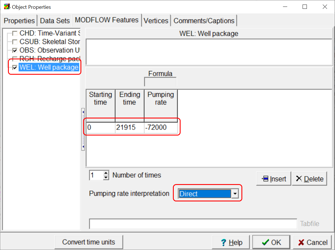 CSUB Example: Well extraction rate