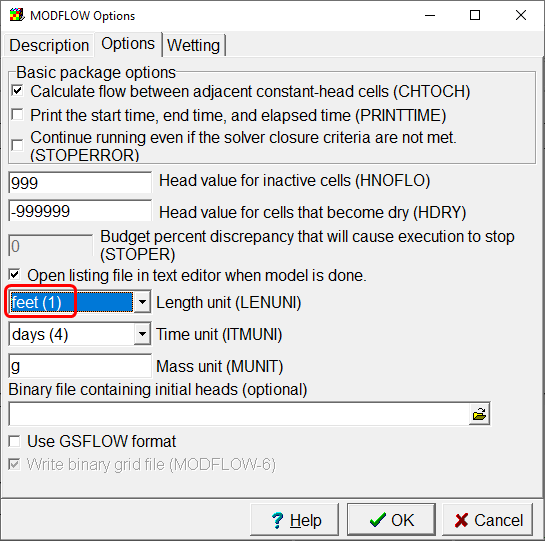 Specify length units