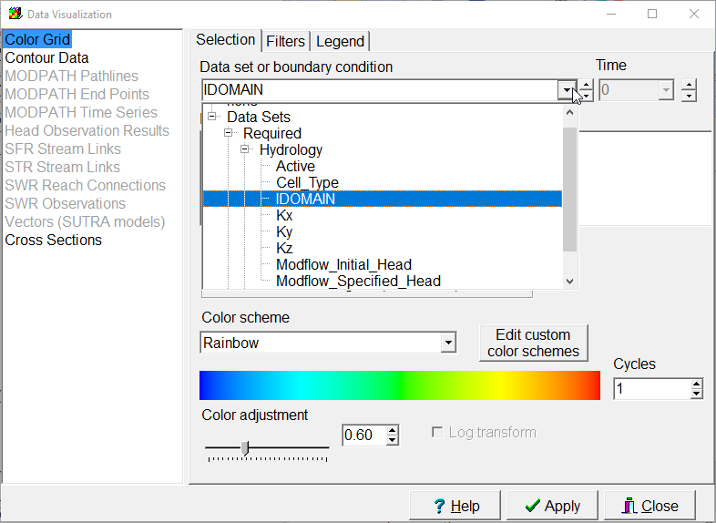 Coloring the grid with the IDOMAIN data set.