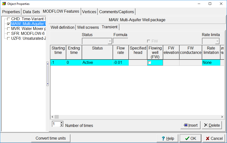 Transient tab for Multi-aquifer well