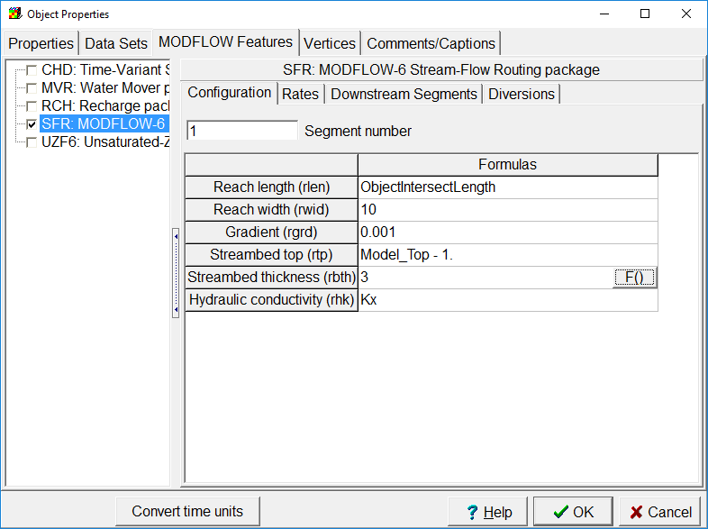 SFR Configuration Tab