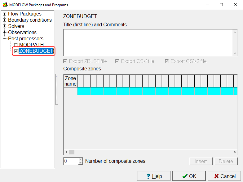 Activating ZONEBUDGET