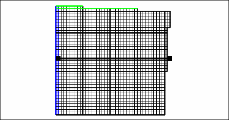 Object defining a straight-line across the top of the grid.