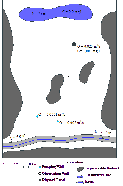 Diagram of Rocky Mountain Arsenal model area.