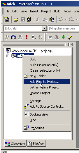 Compaq "File View" mode with pop-up menu