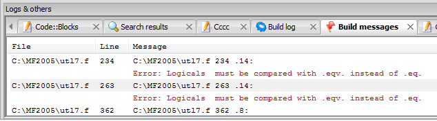 Illustration of error message "Error: Logicals must be compared with .eqv. instead of .eq."