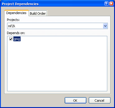 Make Fortran project depend on gmg project.