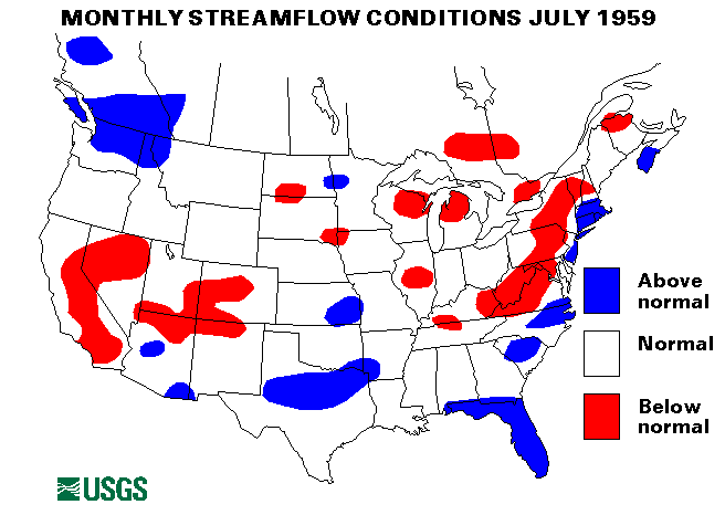 National Water Conditions Surface Water Conditions Map - July 1959