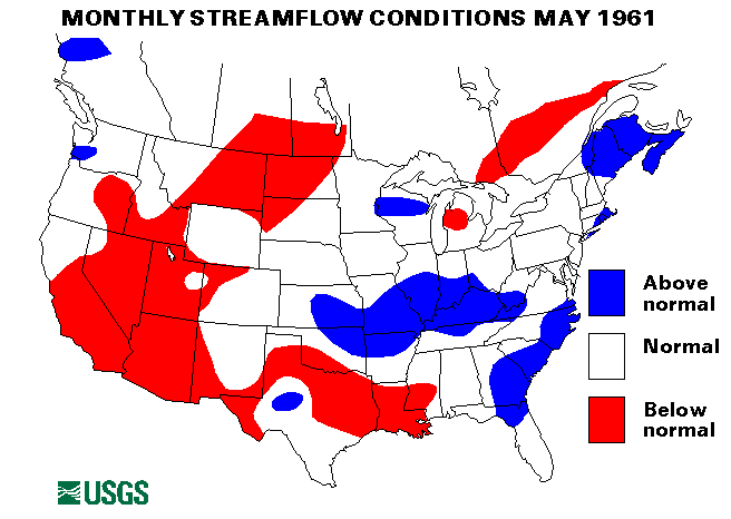 National Water Conditions Surface Water Conditions Map - May 1961
