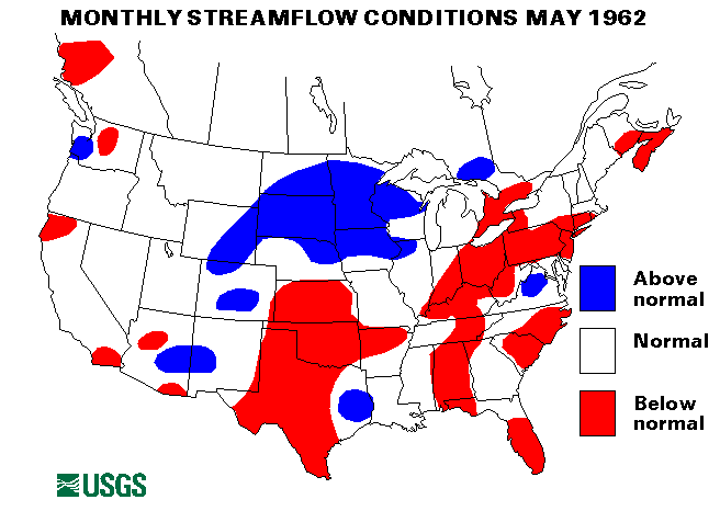 National Water Conditions Surface Water Conditions Map - May 1962