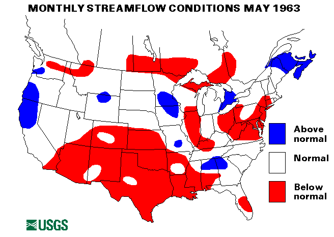 National Water Conditions Surface Water Conditions Map - May 1963