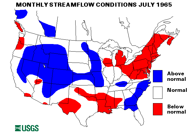 National Water Conditions Surface Water Conditions Map - July 1965