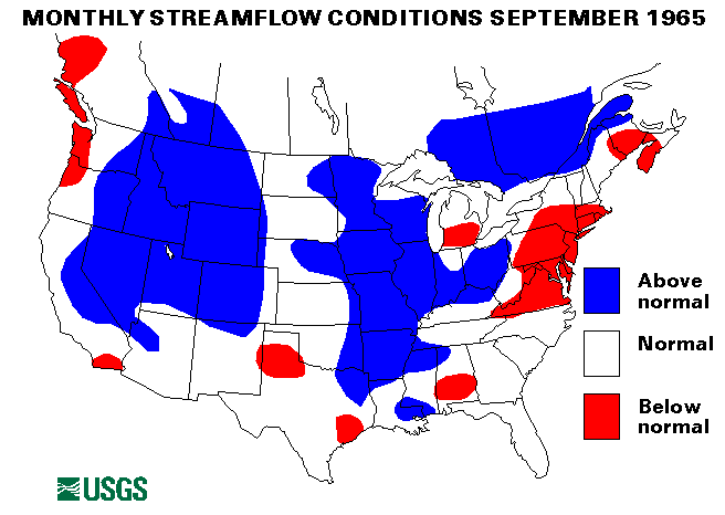 National Water Conditions Surface Water Conditions Map - September 1965