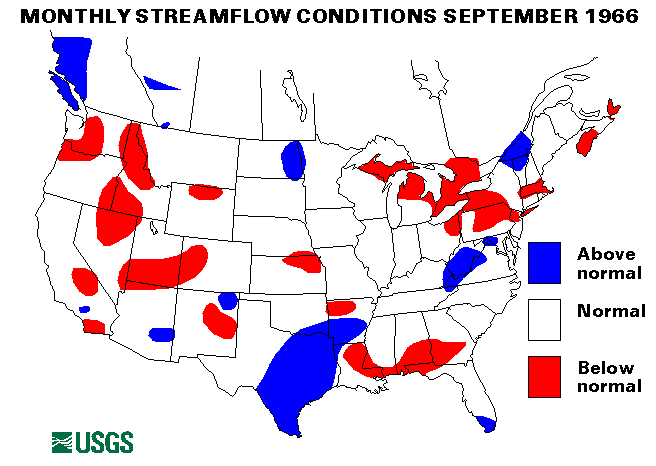 National Water Conditions Surface Water Conditions Map - September 1966