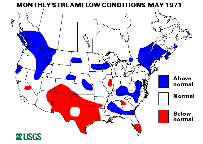 National Water Conditions Surface Water Conditions Map - May 1971