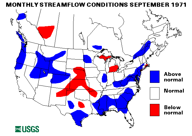 National Water Conditions Surface Water Conditions Map - September 1971