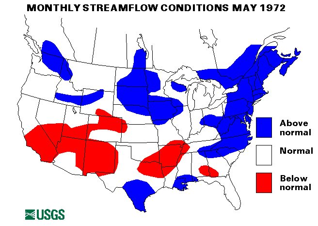National Water Conditions Surface Water Conditions Map - May 1972