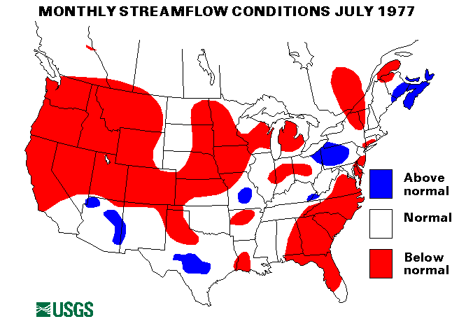 National Water Conditions Surface Water Conditions Map - July 1977