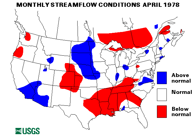 National Water Conditions Surface Water Conditions Map - April 1978