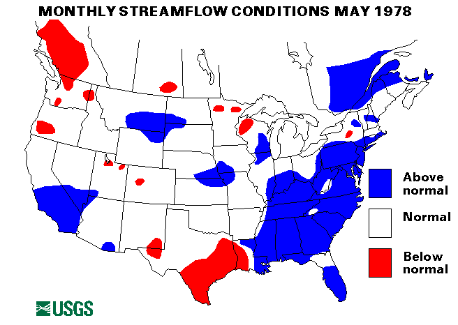 National Water Conditions Surface Water Conditions Map - May 1978