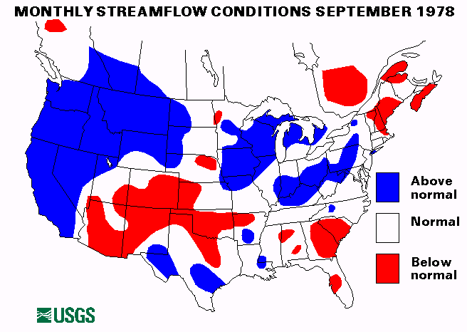 National Water Conditions Surface Water Conditions Map - September 1978